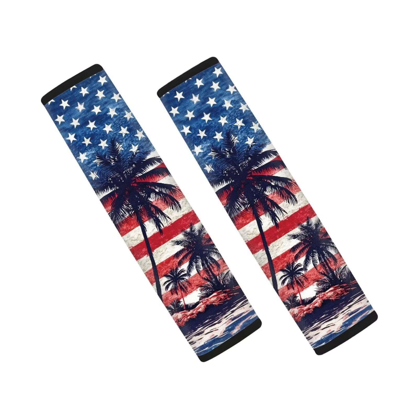 AFPANQZ American Flag Palm Auto Seat Belt Cover Pads for Men Women 2 Piece Safety Seatbelt Pad Cushion Universal Fit for Truck Van Sedans SUVs Bohemian Red Shoulder Strap Pads