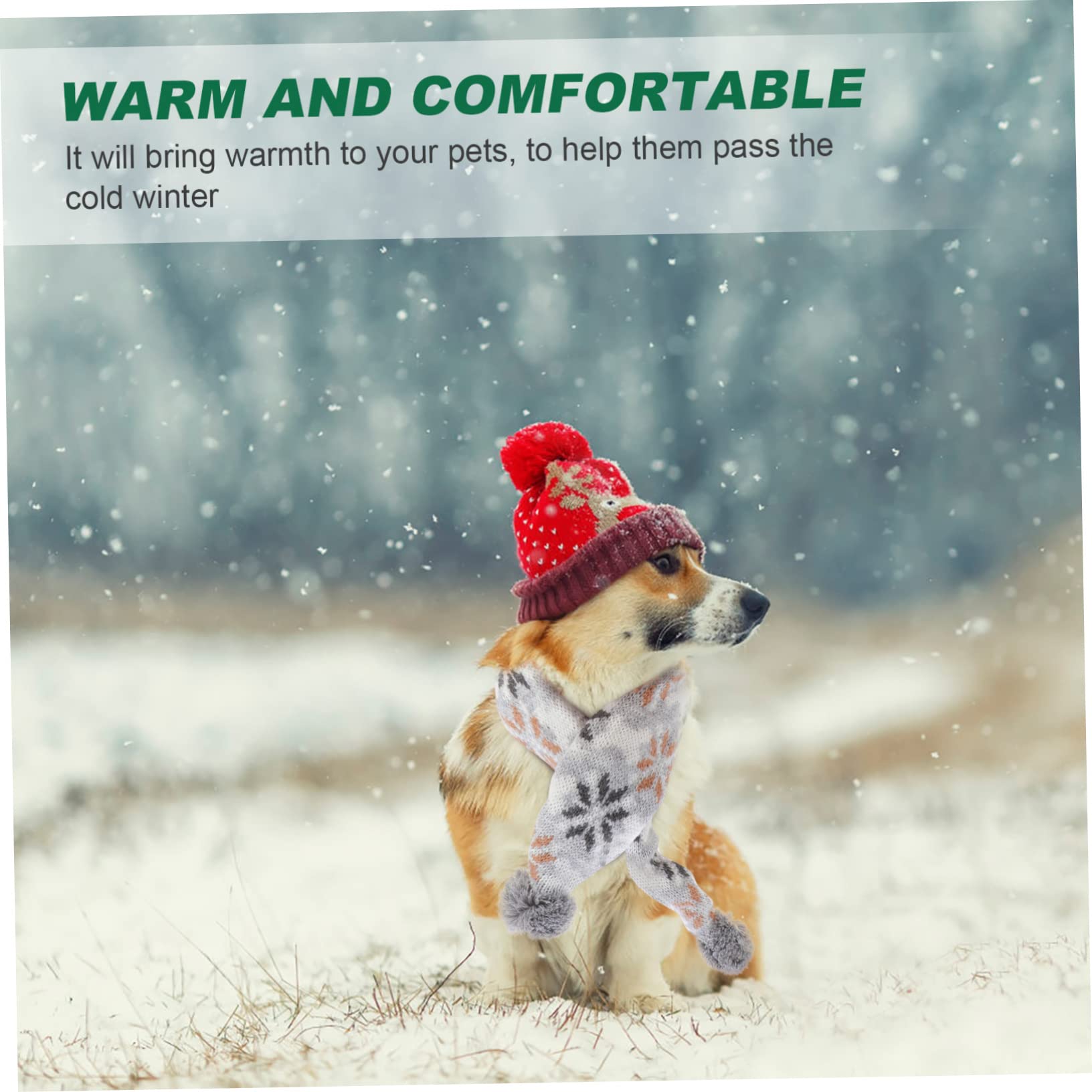 INOOMP 3sätze Adorables Xmas Pet Dog Kuscheliger Hundehut Und Schal Für Weihnachtsfeiern Für Fotoshootings Und Partys Leicht Und Strapazierfähig Teilig