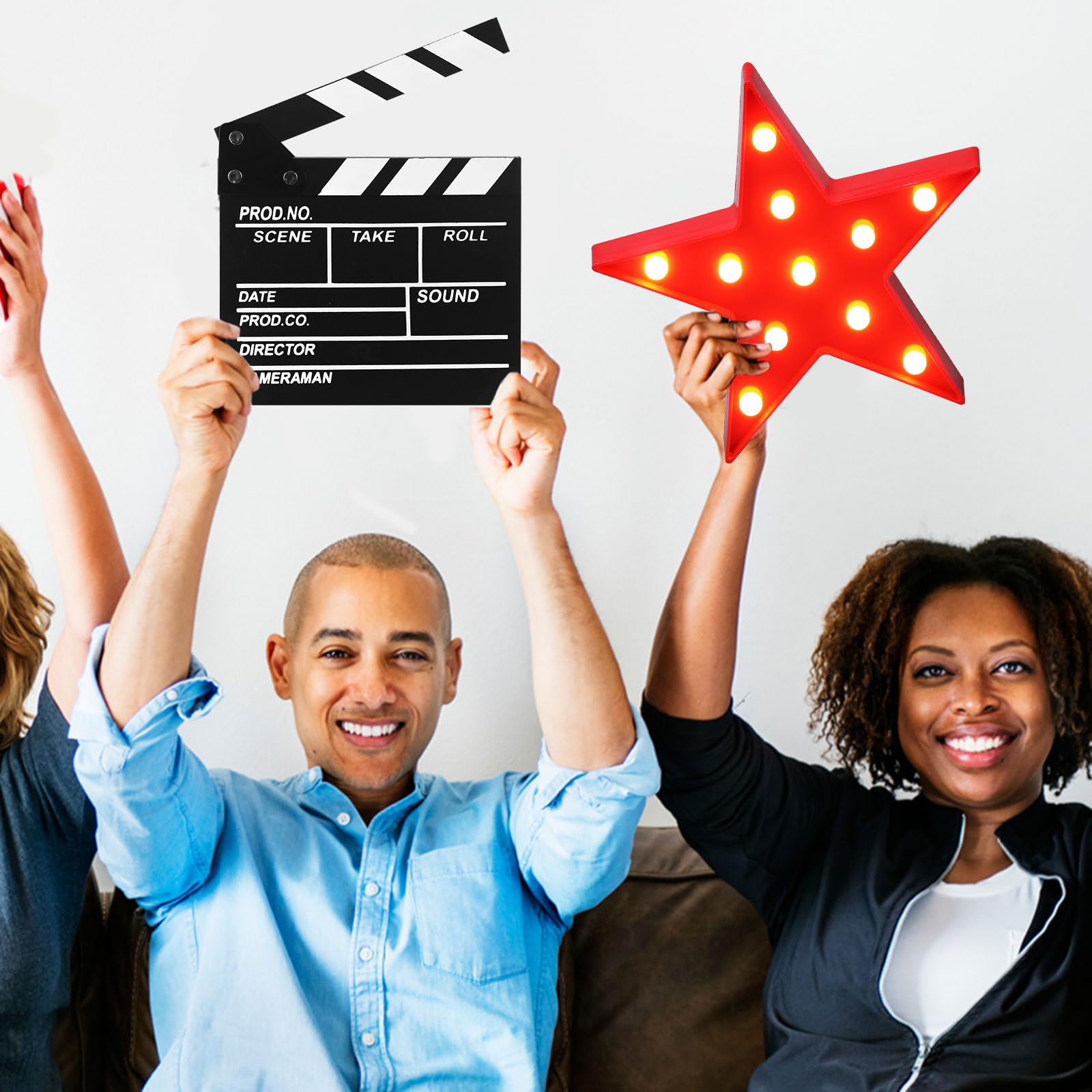 Aurelema 7 lettere luminose a LED con luci cinematografiche, decorazioni per feste serali e cinema, includono lettere cinematografiche applausi e marquee segno zodiacale per cinema e feste notturne