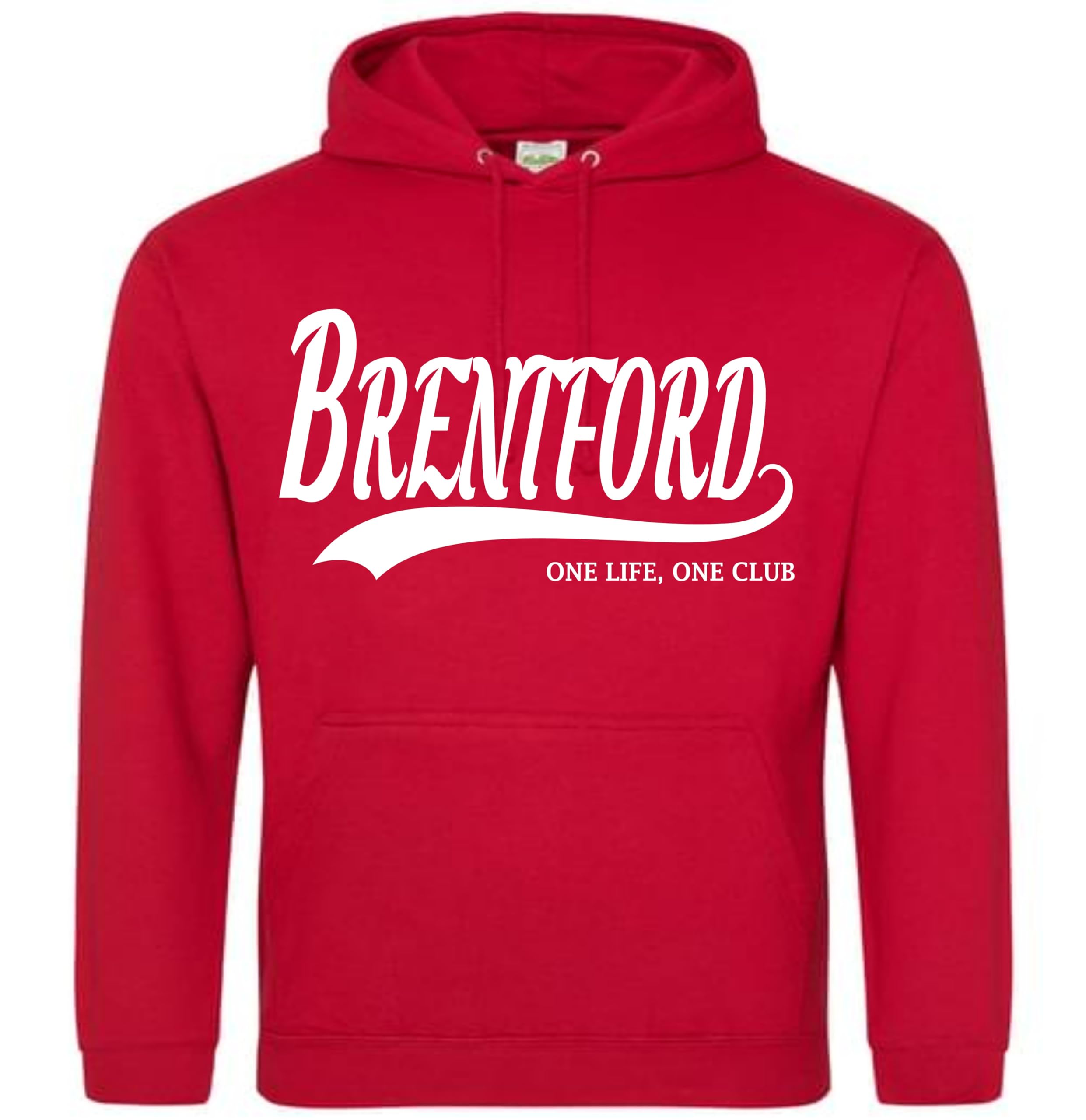 All About The Print Men's Black One Life One Club Brentford Hoodie Jumper Football Gift Premium Clothing