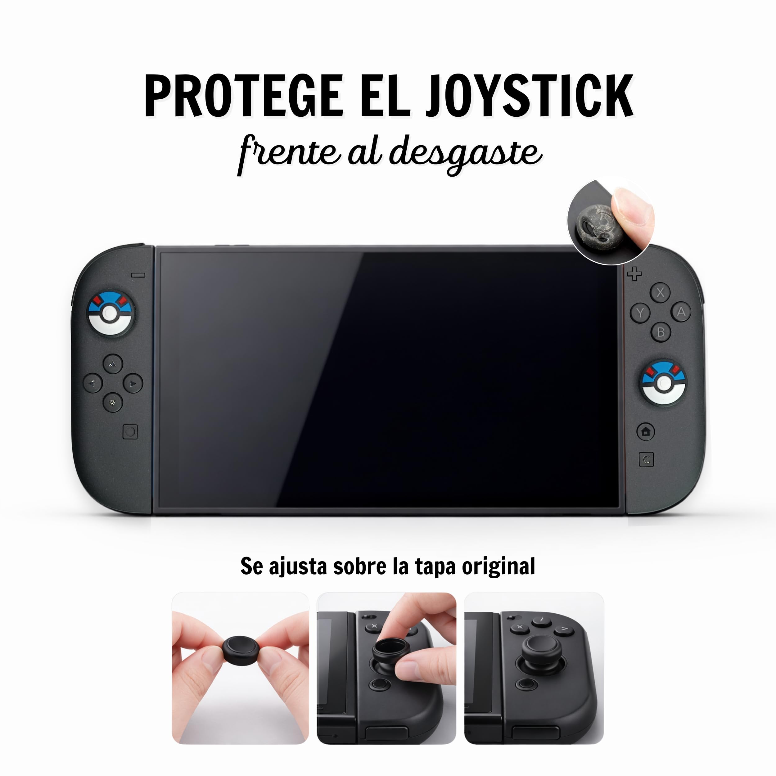 Agarres para el Pulgar compatibles con Nintendo Switch 2, Protector de Joystick, Tapas para Pulgar para Nintendo Switch 2, Thumb Grips para Switch 2, PS 4, PS5, Xbox (Poke)