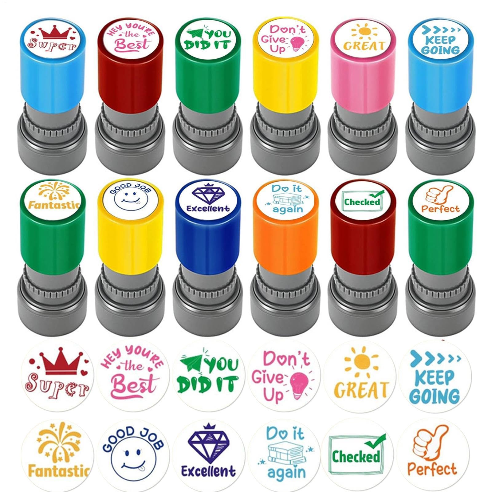 Tampons enseignant de notation pour école et classe d'école primaire colorés
