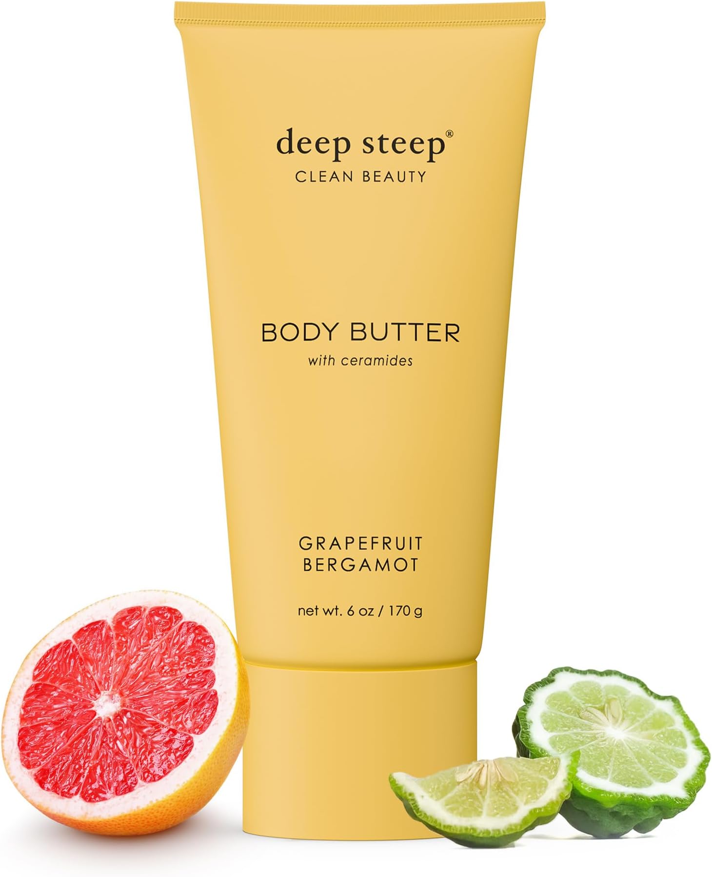 Body Butter, 6 oz – Rich Moisturizer with Ceramides, Coconut Oil, Argan Oil & Aloe Vera – Vegan, Clean Beauty, Smooth & Hydrated Skin (6 Ounces, Grapefruit Bergamot)