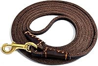 Vista 11 de Correa de cuero para perro Guiding Star 8 pies, Correas de perro resistentes, Correa de entrenamiento de cuero trenzado suave hecha a mano