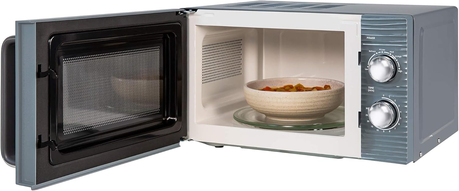 Russell Hobbs RHM1731G Inspire 17L 700w Grey Solo Manual Microwave with 5 Power Levels, Timer, Defrost Setting, Easy Clean