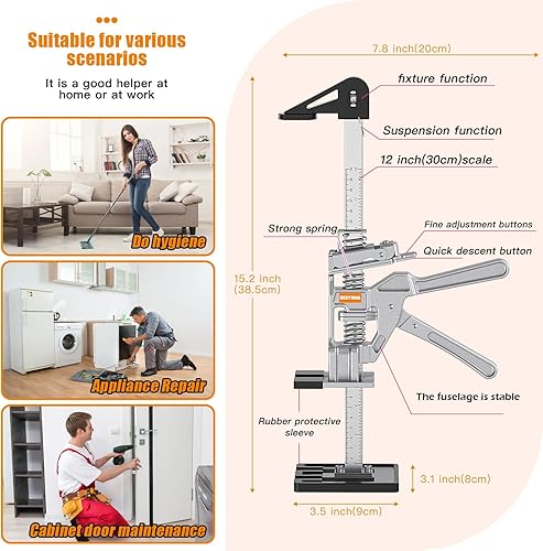 Miniatura 10 de Conjunto de dos piezas de aluminio para levantar el brazo que ahorra trabajo, mejor que el material antiguo, 15.7 pulgadas para puertas y ventanas,