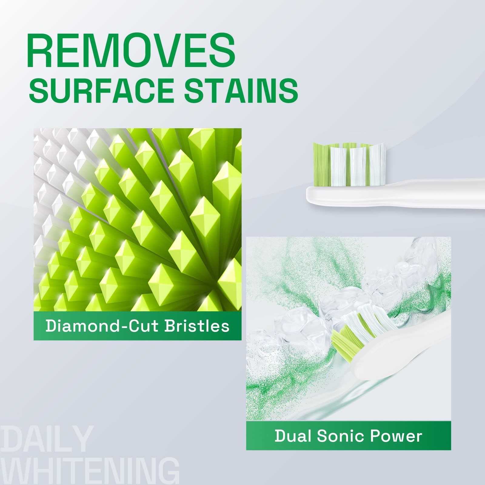 Brushmo Cabeza 6073 compatibles con Philips Sonicare Cabezales W2 Optimal White Electrica de Cepillo de Dientes , Mini Blanco, 8 pack