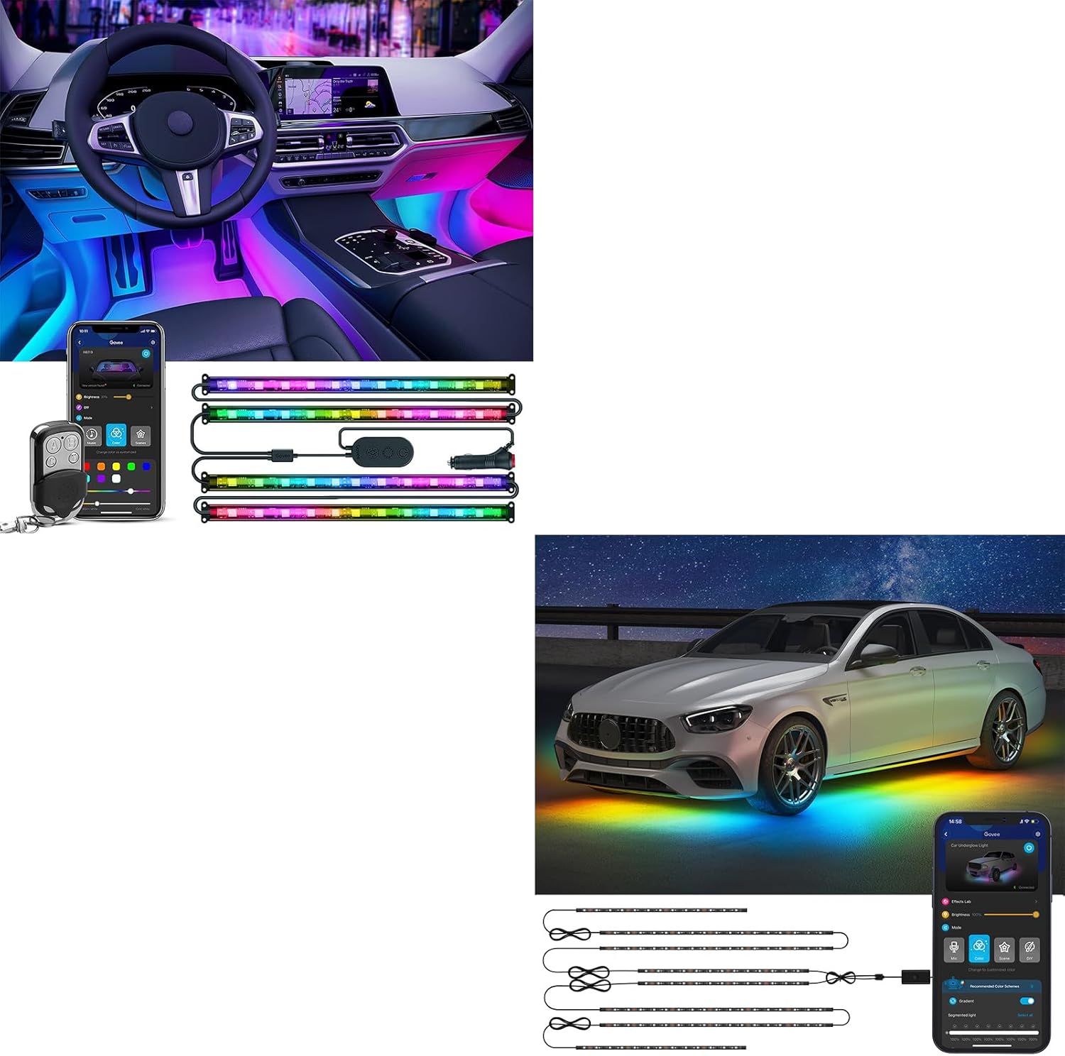 Govee RGBIC Interior Car Lights Bundle with Govee 8 pcs