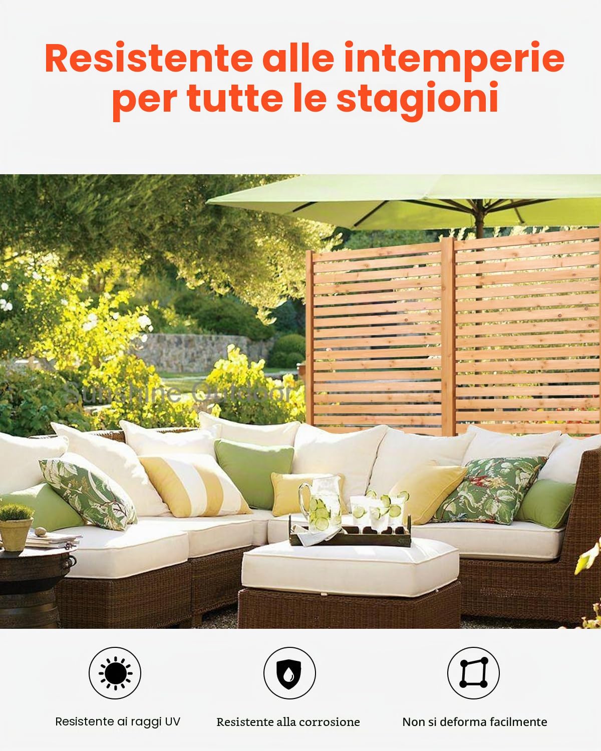 VEVOR Pannello Divisorio in Legno per Privacy, pannello con Supporto, Pannello Decorativo per Privacy del Patio, Divisorio per Esterni per Balcone, Patio, Prato,Giardino 91 x 6,3 x 187 cm