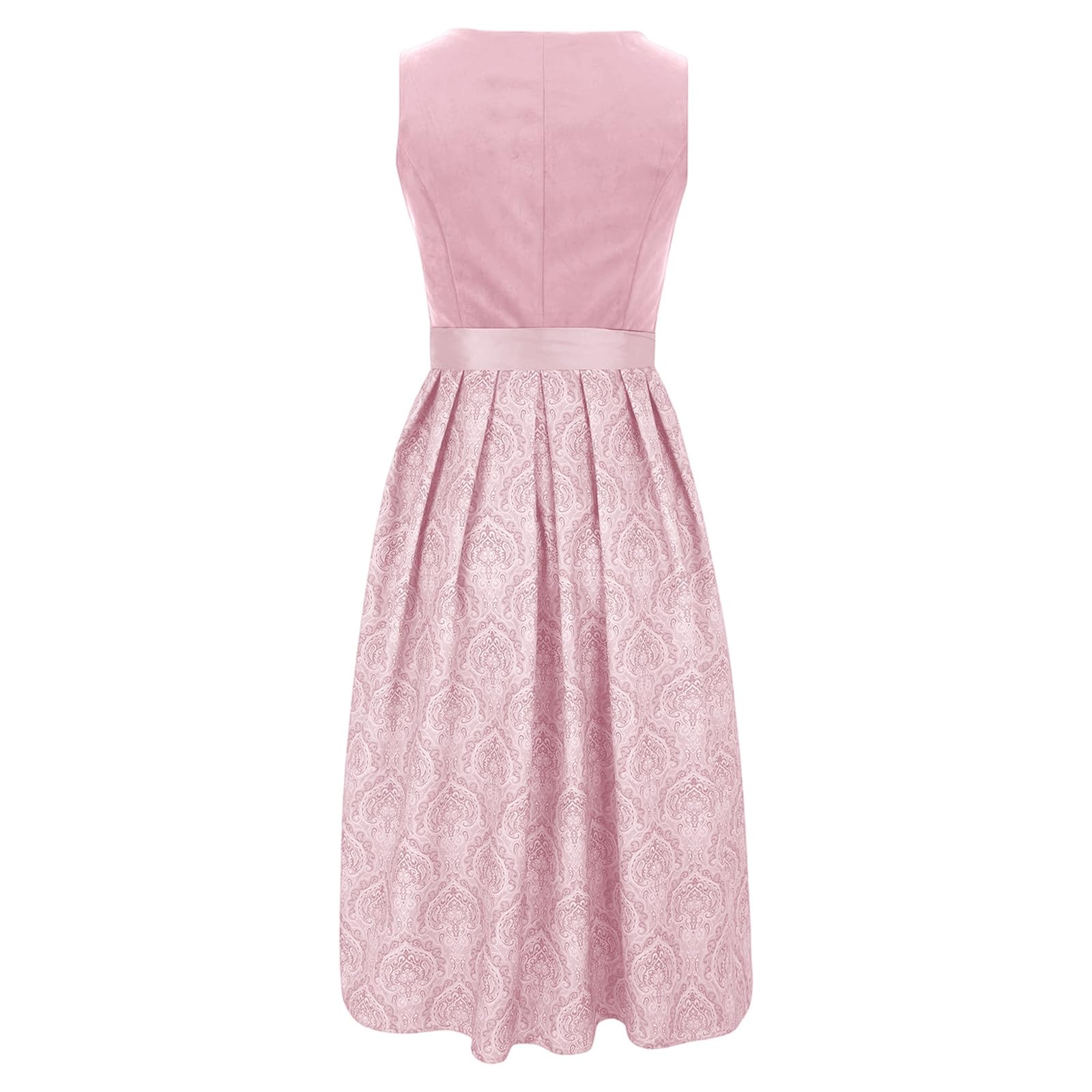 Generisch 2-Teilig Dirndl Damen Trachten Dirndlkleid Set Midi Lang Dirndlschürze Komplettsets Trachtenmode Mit Schnürung Trachtenkleid Oktoberfest Outfit Trachtenrock Kleid Für Oktoberfest XS-3XL