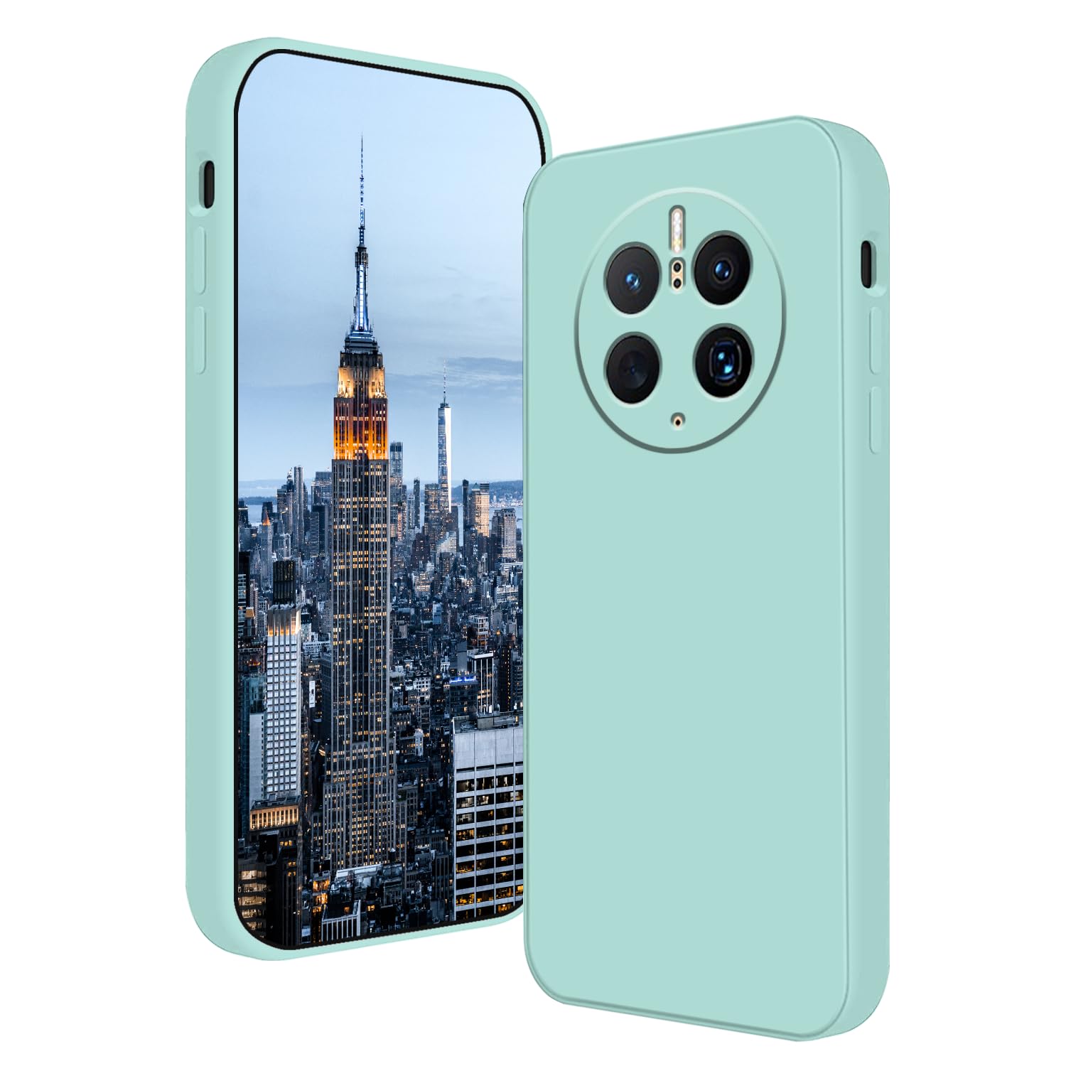 Wousunly Compatible with Huawei Mate 50 Pro Case Silicone Liquid Dark Green, Soft Smooth Touch for Huawei Mate 50 Pro Phone Case Silicone Shockproof Thin Cover (Blue)