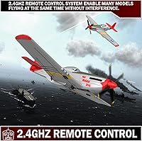 Vista 4 de LEAMBE Avión RC de 4 canales, avión acrobático listo para volar, control fácil para principiantes, avión RC P51 Mustang, mejor regalo para adultos