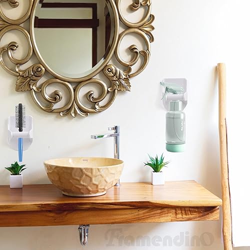 Miniatura 6 de Framendino, Paquete de 8 ganchos para botellas de montaje en pared, ganchos adhesivos para superficies de gabinete de cocina