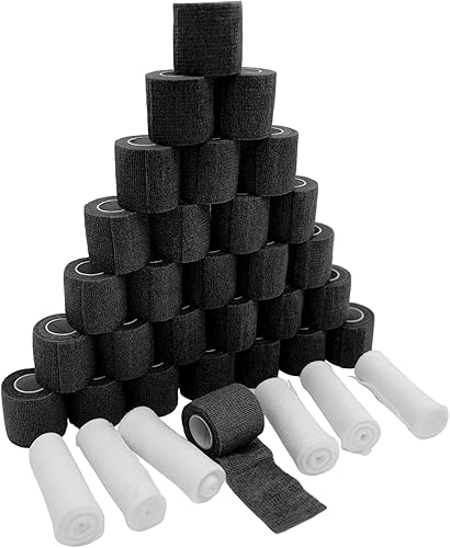 FengLe Envoltura de vendaje autoadhesiva, paquete de 16 vendas elásticas de 2 x 5 yardas, transpirable, impermeable para deportes, primeros