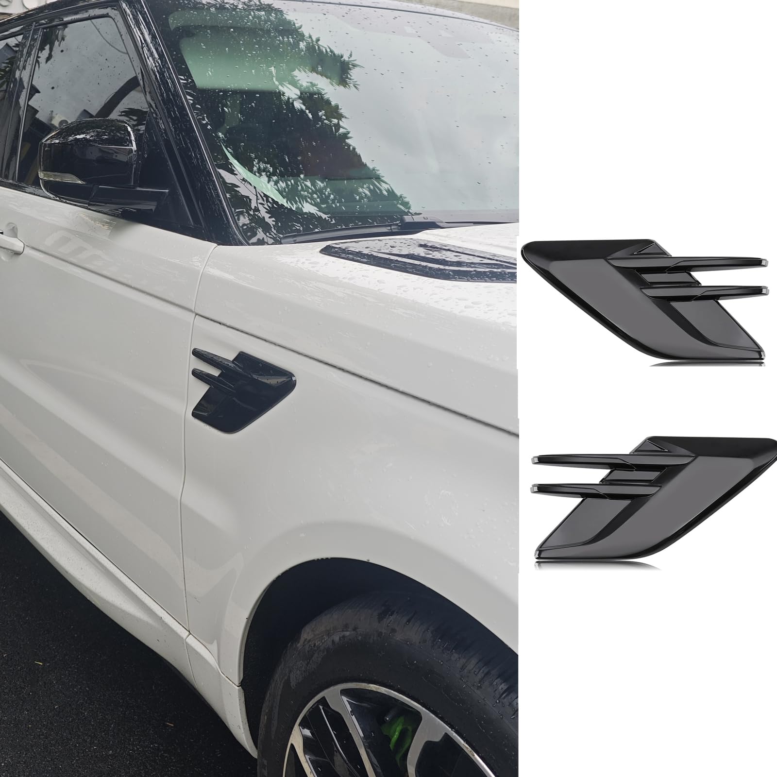 2pcs Air Side Vents Grille Only Fit for Land Rover Range Rover Sport 2018 2019 2020 2021 2022 Side Vent Trim Grill (Gloss Black)