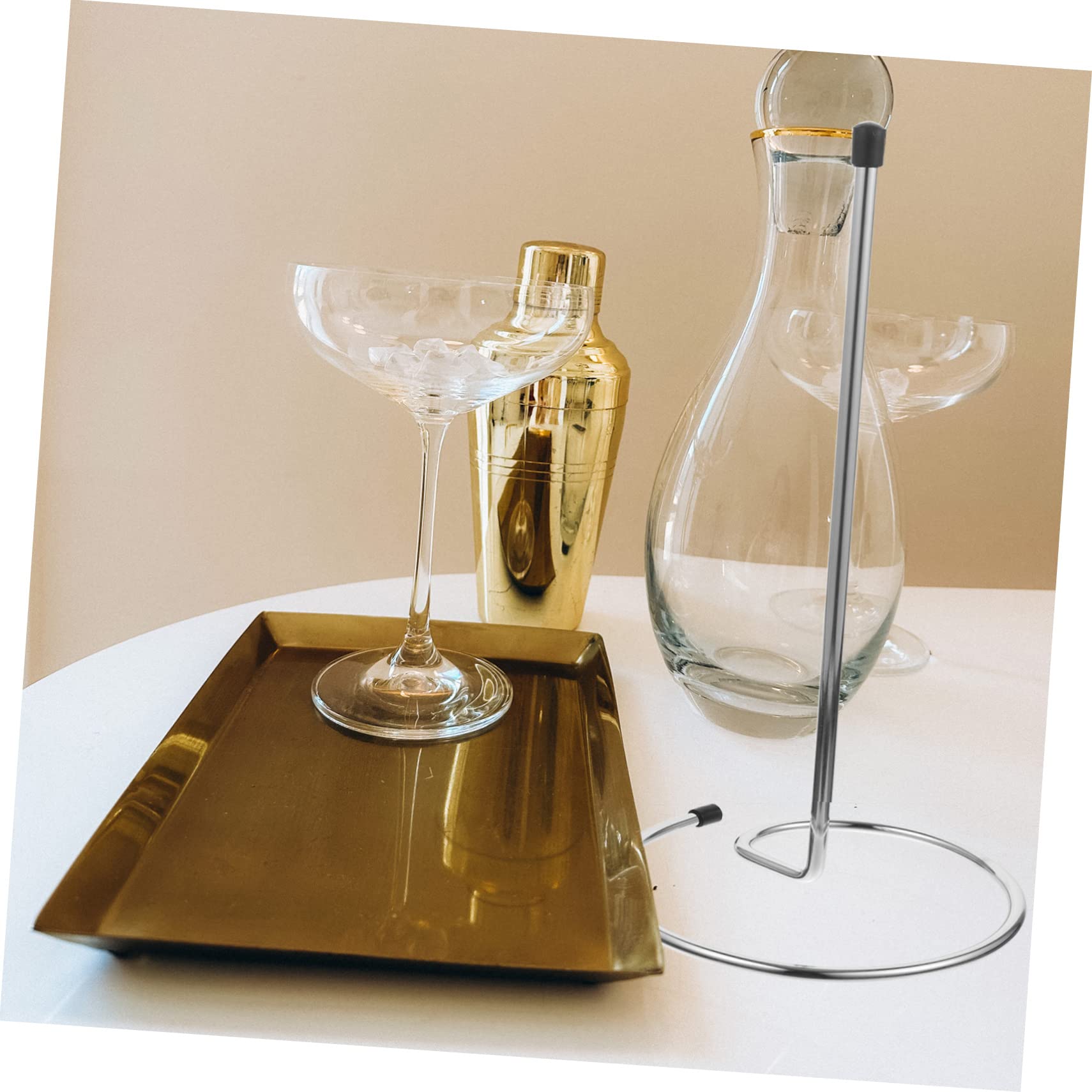 OUNONA Égouttoir à Carafe à Vin Support Séchage Rapide en Acier Inoxydable Argenté 2pcs pour Maison et Restaurants