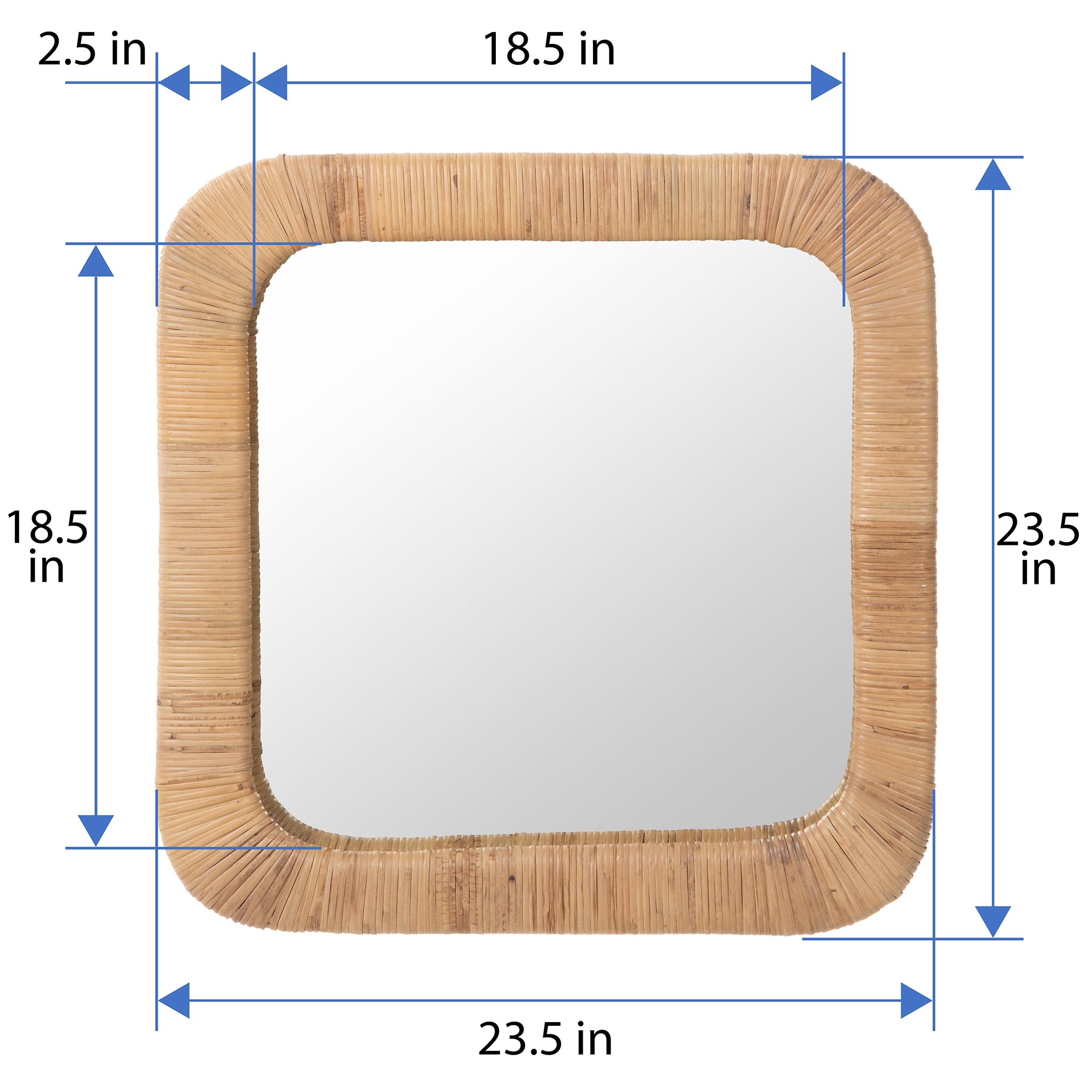 Amazon.com: Kouboo Square Rattan Wall Mirror 24 in x 24 in Boho