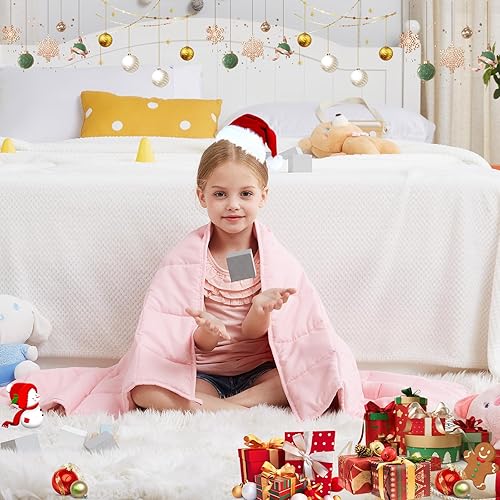 Miniatura 28 de HOSUKKO Manta con peso, manta pesada de unicornio rosa de 3 libras, manta transpirable (36 x 48 pulgadas, 3 libras)