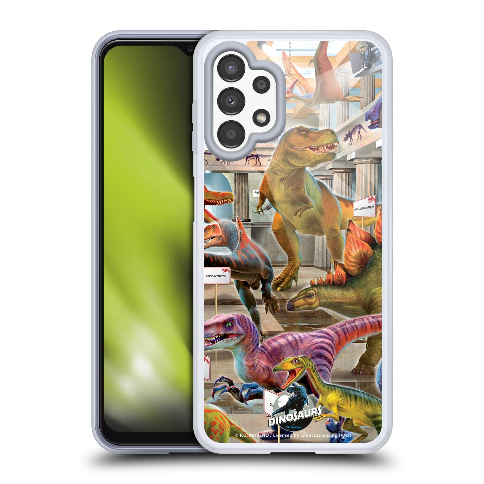 Funda gel flexible Samsung Galaxy A13 con estampado resistente de dinosaurios 7