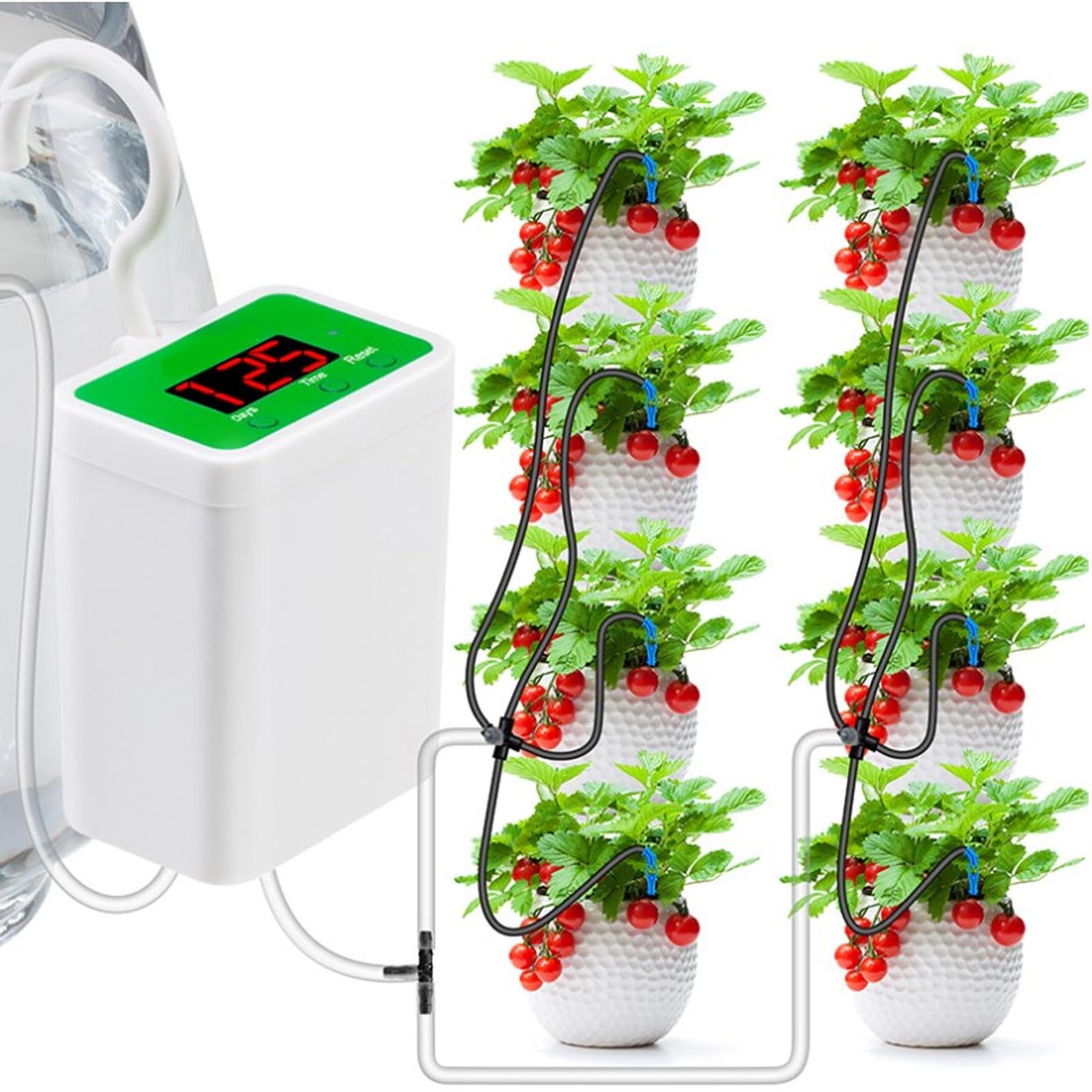 per irrigatore automatico per piante, ad energia solare, design impermeabile, sensore di temporizzazione, installazione facile, per la protezione del giardino, ecologico,