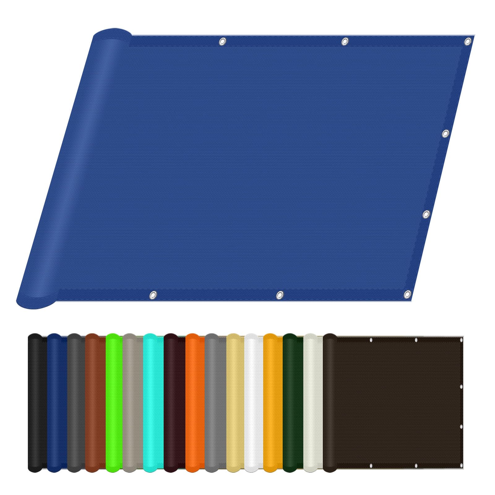 Voile d'ombrage 130x140 cm bleu foncé imperméable et anti-UV avec oeillets