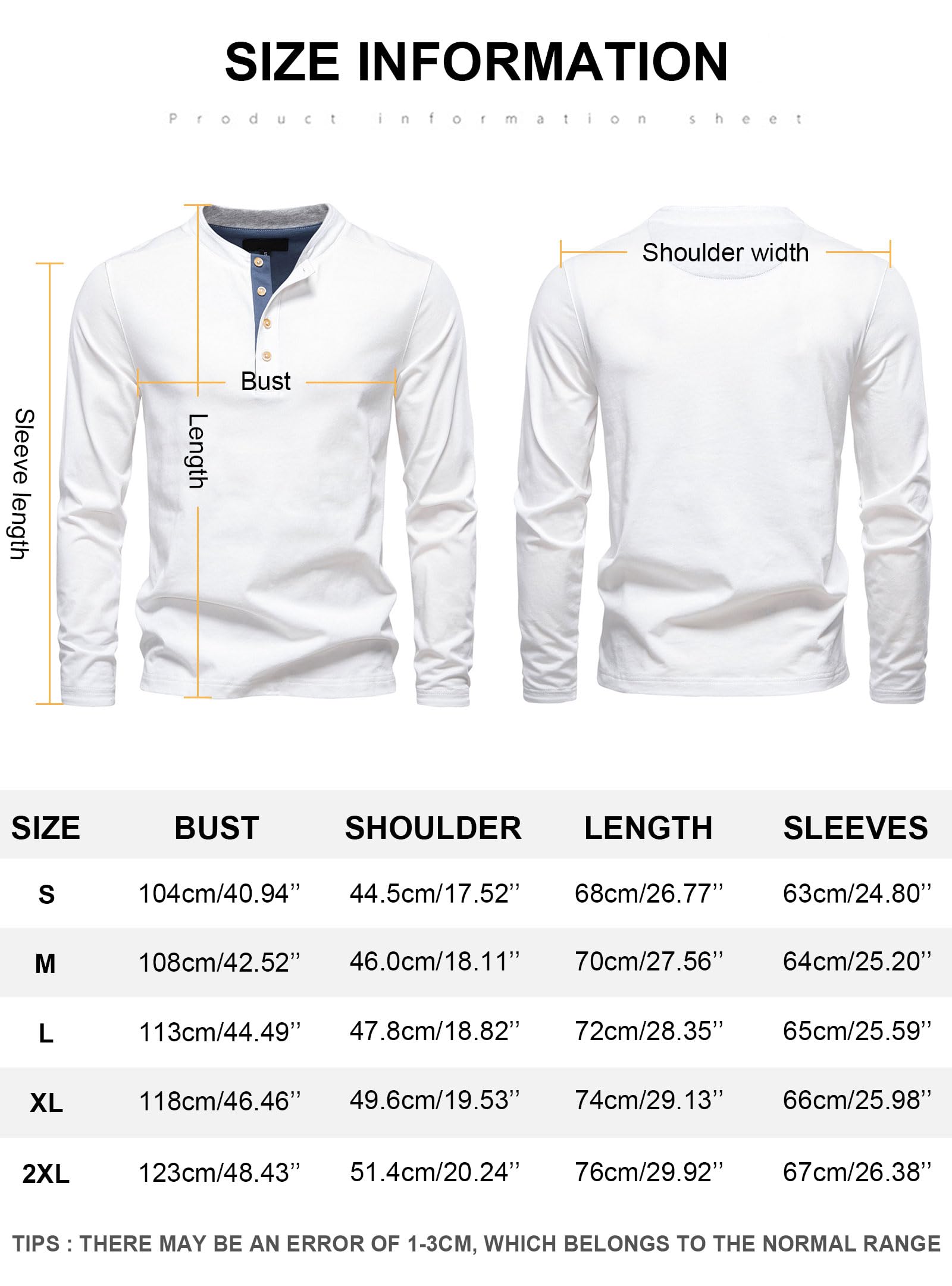 Camisetas Henley de algodón de manga larga para hombre, estilo casual, camisetas clásicas básicas, color liso, con botones