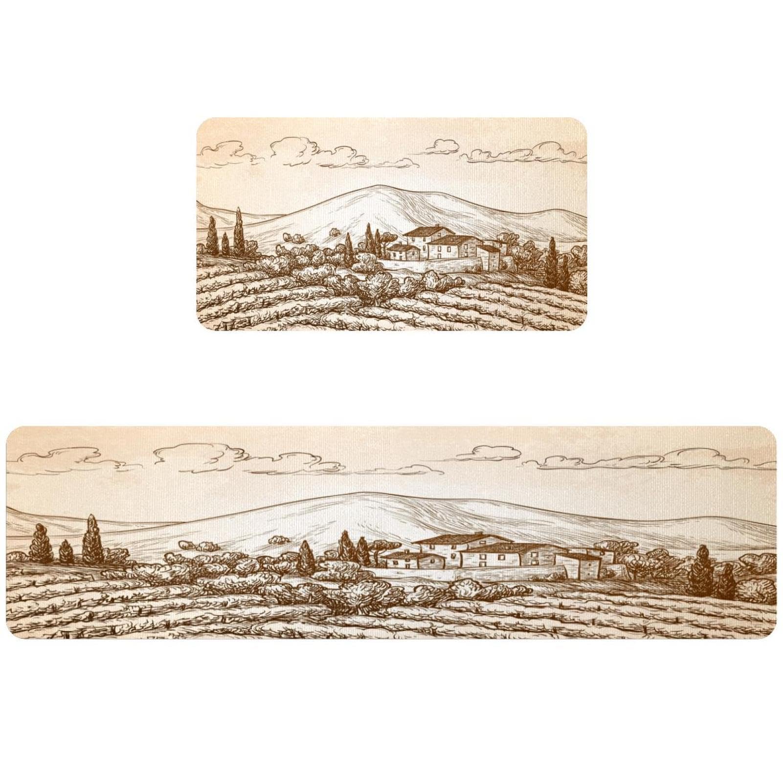 Alfombrillas de cocina con paisaje de viñedo VAPOKF que decoran tu cocina pasillo y zona de lavado
