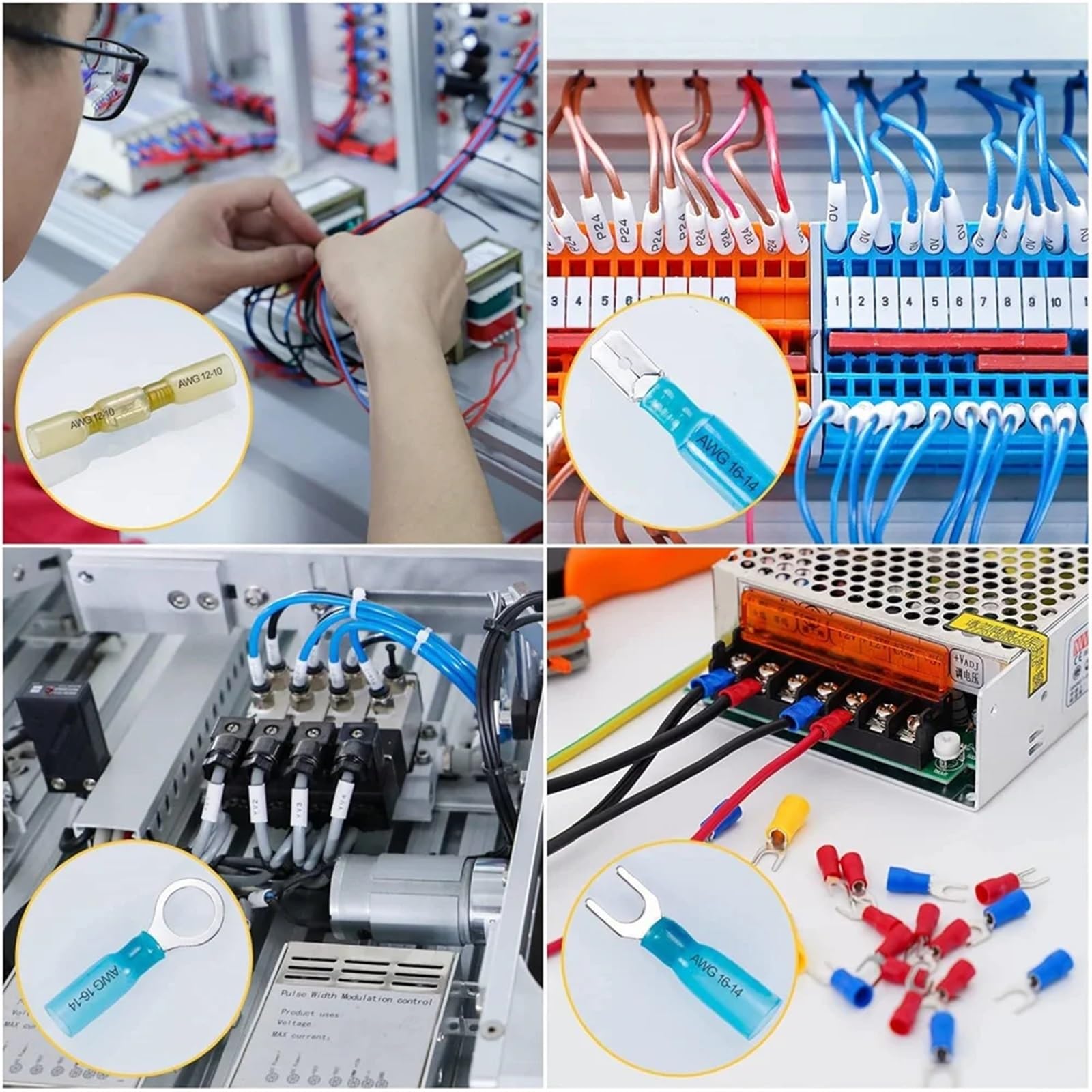 Schrumpfverbinder 620-teiliges Set mit Schrumpfkabelverbindern, elektrische Steckverbinder, wasserdichte Klemmen, Stoßverbinder