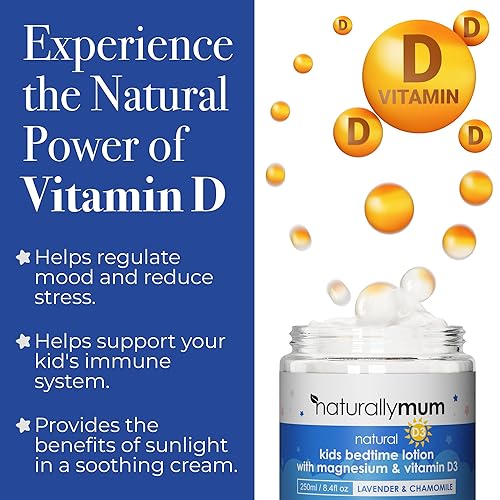 Miniatura 4 de NaturallyMum Loción de magnesio para niños con vitamina D  Apoyo para la salud del sueño, corazón, hueso, nervio, intestino y músculo  Alternativa a