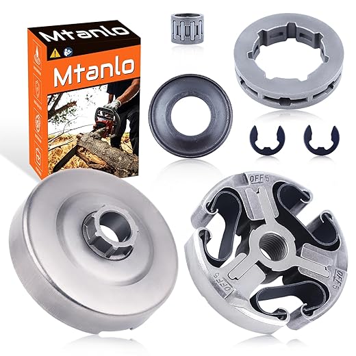 Mtanlo Clutch Drum Sprcoket Kit For Husqvarna 365 X-Torq, 372 372XP X-Torq XPX Chainsaw, Clutch Drum, Clutch, Rim Sprocket, Clutch Washer, Needle Bearing, E-Clip.