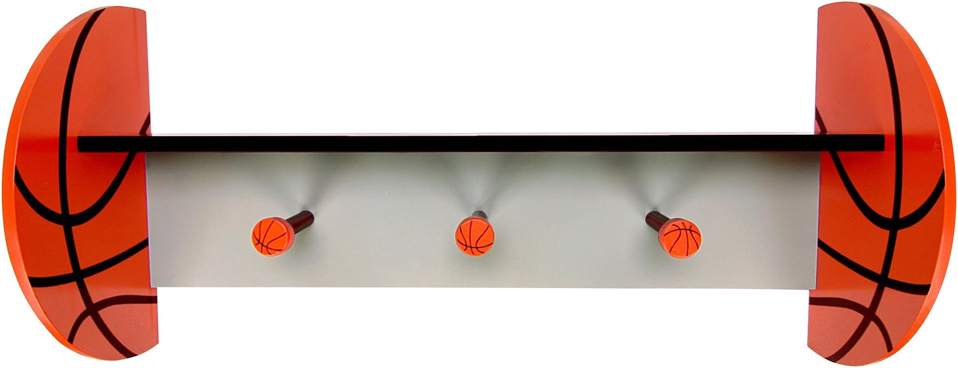 Trend Lab Basketball Wall Shelf with Pegs, Orange