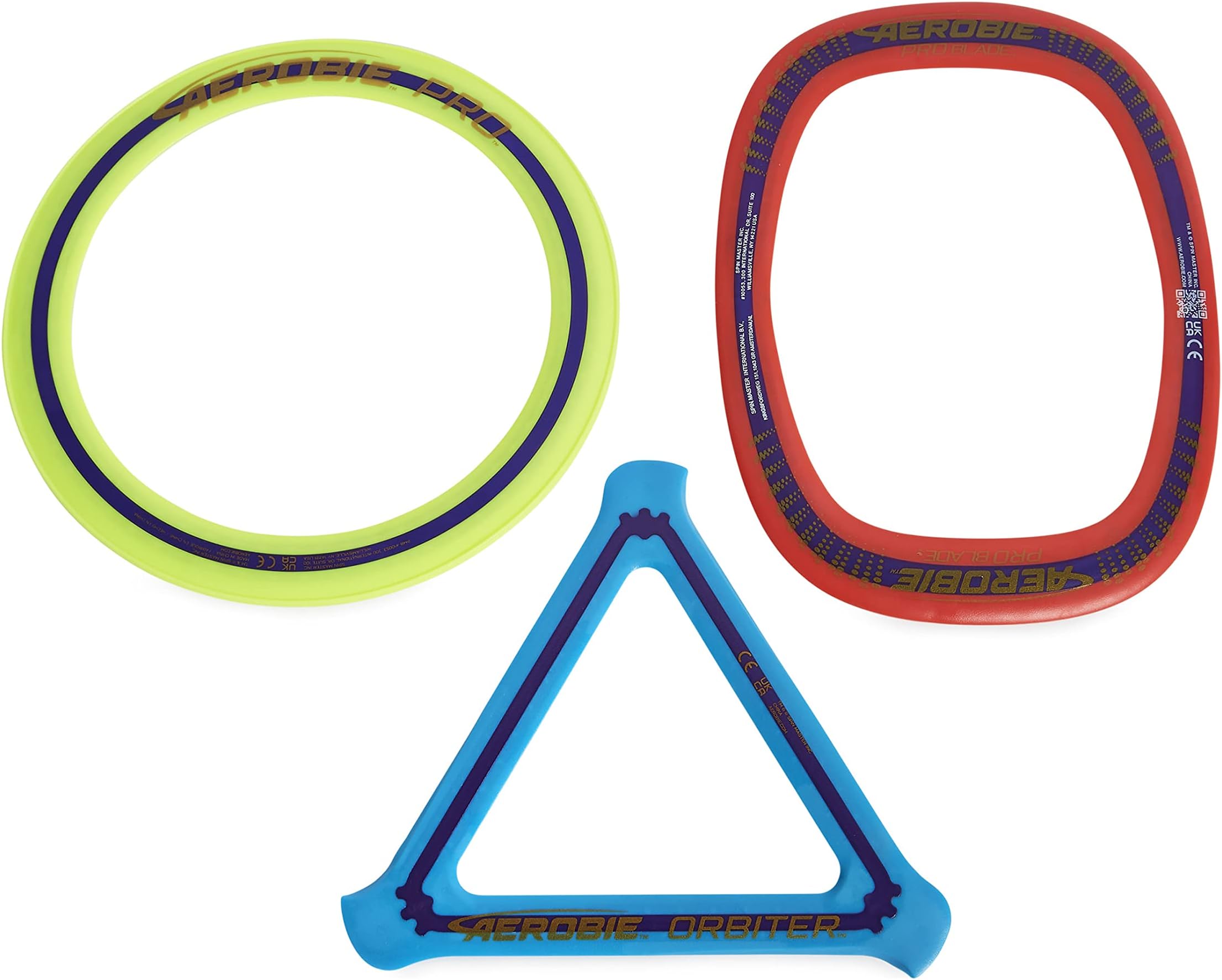 3-Piece Flying Ring Combo Pack with Pro Ring, Orbiter Boomerang, and Pro Blade, Lightweight Kids Toys for Disc Golf & Outdoor Games, Ages 5+
