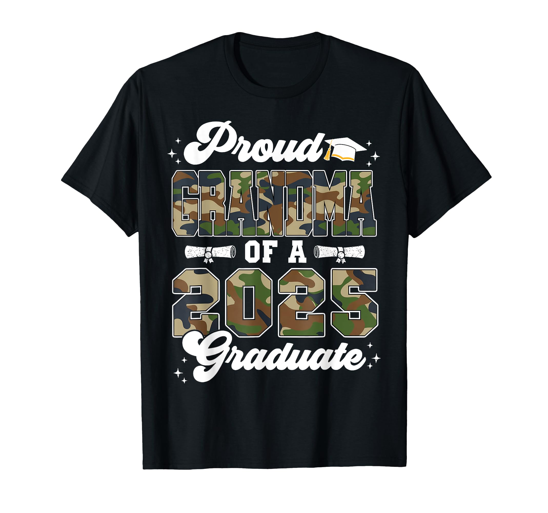 Proud Grandma Of A Class Of 2025 Graduate 2025 Camo Grandma T-Shirt