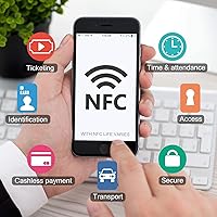 Vista 5 de Paquete de 100 tarjetas NFC ntag215 de 0.984in, tarjetas NFC redondas de 0.98 pulgadas, calcomanías NFC 100% compatibles con Amiibo y TagMo-Timeskey