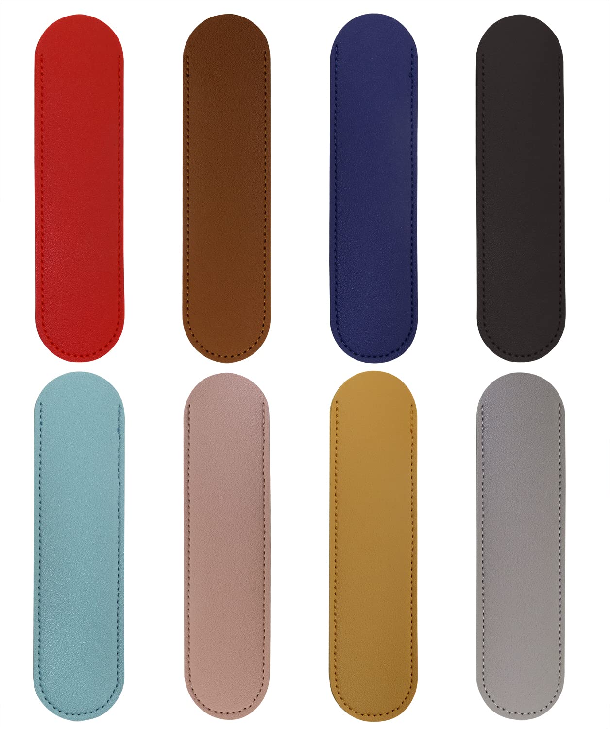 Tupalizy 8PCS PU Leather Pencil Case Bag Single Pen Pouch Holder Small Pen Sleeve Protectors for Storing Fountain Pen Packaging Covers Pockets School Office Business Gifts Use (Colored)