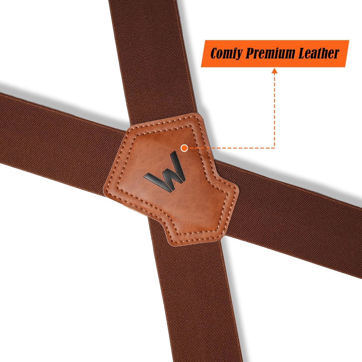 WELKINLAND 2Inch-Wide Work Suspender, Brown-Elastic Suspenders for Pants, Heavy-Duty Work Suspenders for Men, Clip-on Suspenders for Men, Man Suspender 2 Inch Wide for Jeans - Image 8