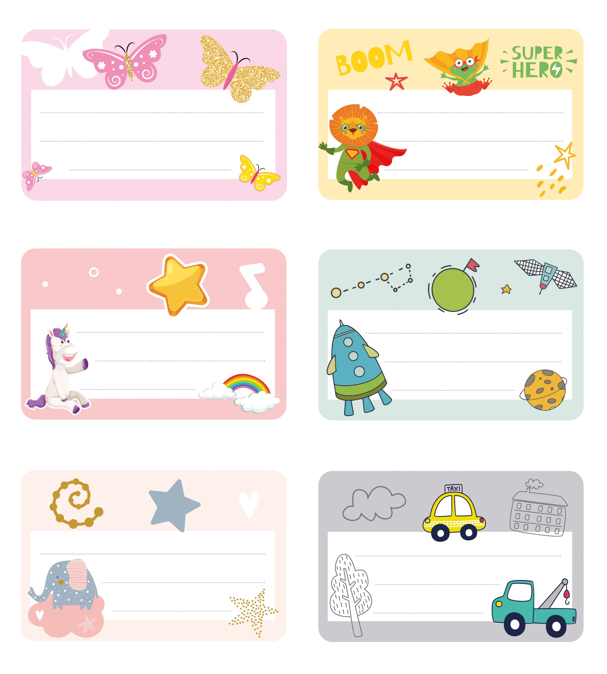 Carta Regalo Per Bambini - 6 Fogli 50x70 Cm Con Stickers, Motivi Supereroi, Unicorno E Altri - Foto 9