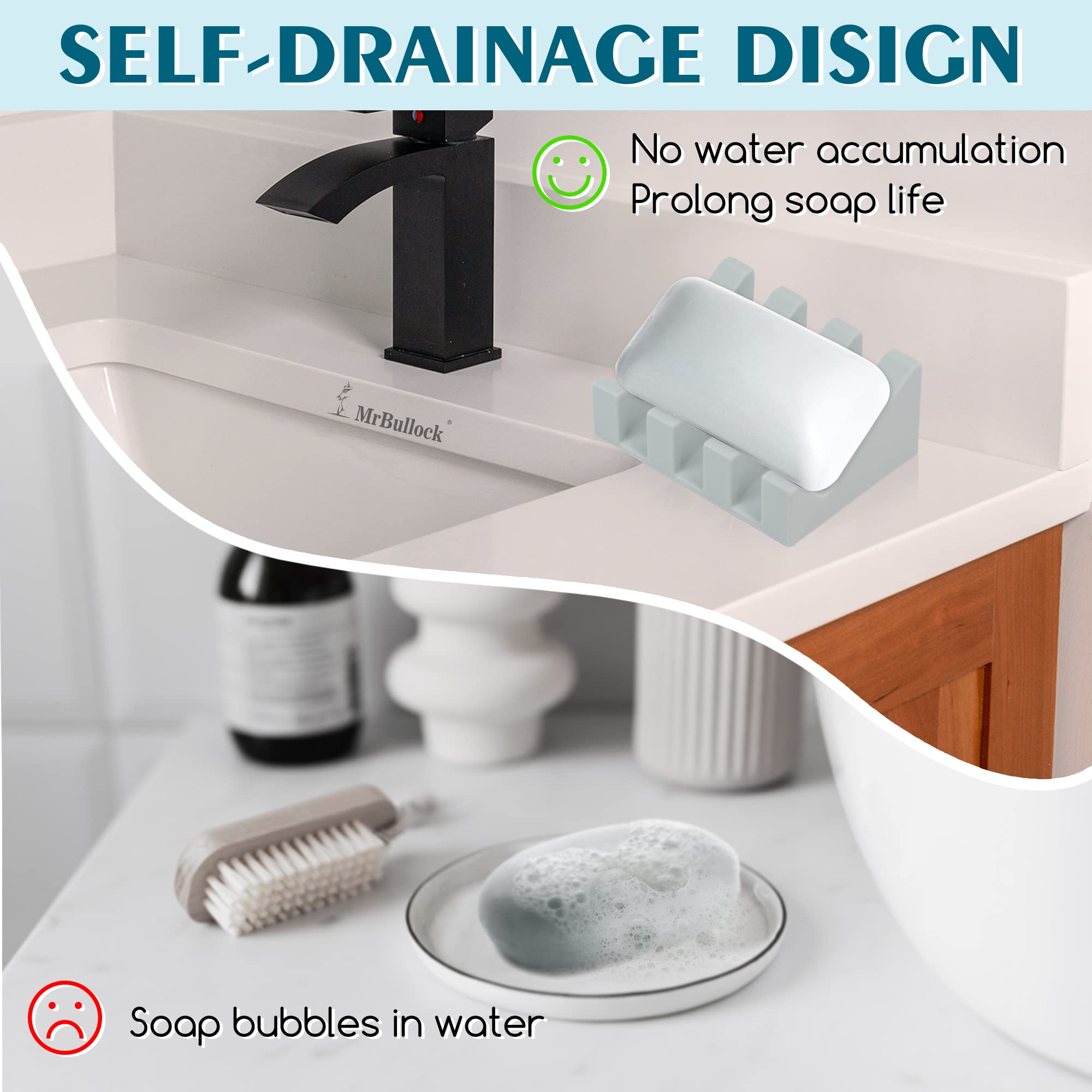 3 Jaboneras De Plástico Con Drenaje, Soporte De Jabón De Barra Rectangular Protector De Jabon Mantiene El Jabon Seco Facil Limpieza Azul Verde