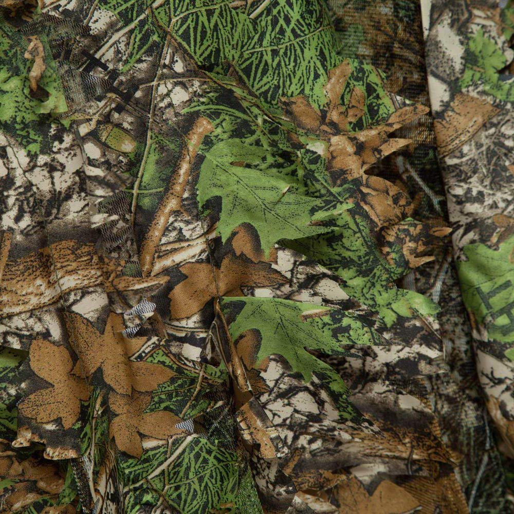 HYFAN Ghillie Suit Poncho Outdoor 3D Foglie Camouflage Camo Mantello del Mantello per Militari, CS, Caccia alla Giungla, Paintball, Airsoft, Fotografia naturalistica, Halloween