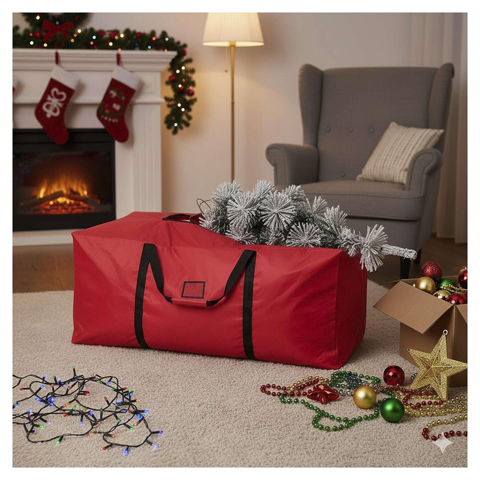 Holyart Alberi di Natale: Borsa porta albero di Natale per alberi 150-225 cm 115x40x50 cm