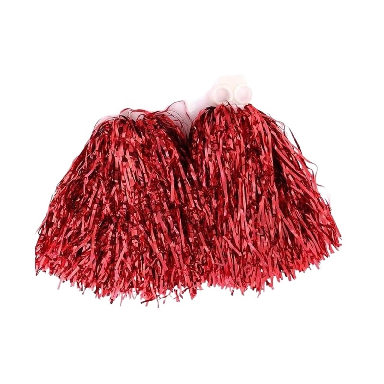 ZWCSHUU Cheerleader Pom Poms 2pcs Cheer Dance Sport Competition Cheerleading Pom Poms Plastic Cheerleader Pompoms For Girl(Red)