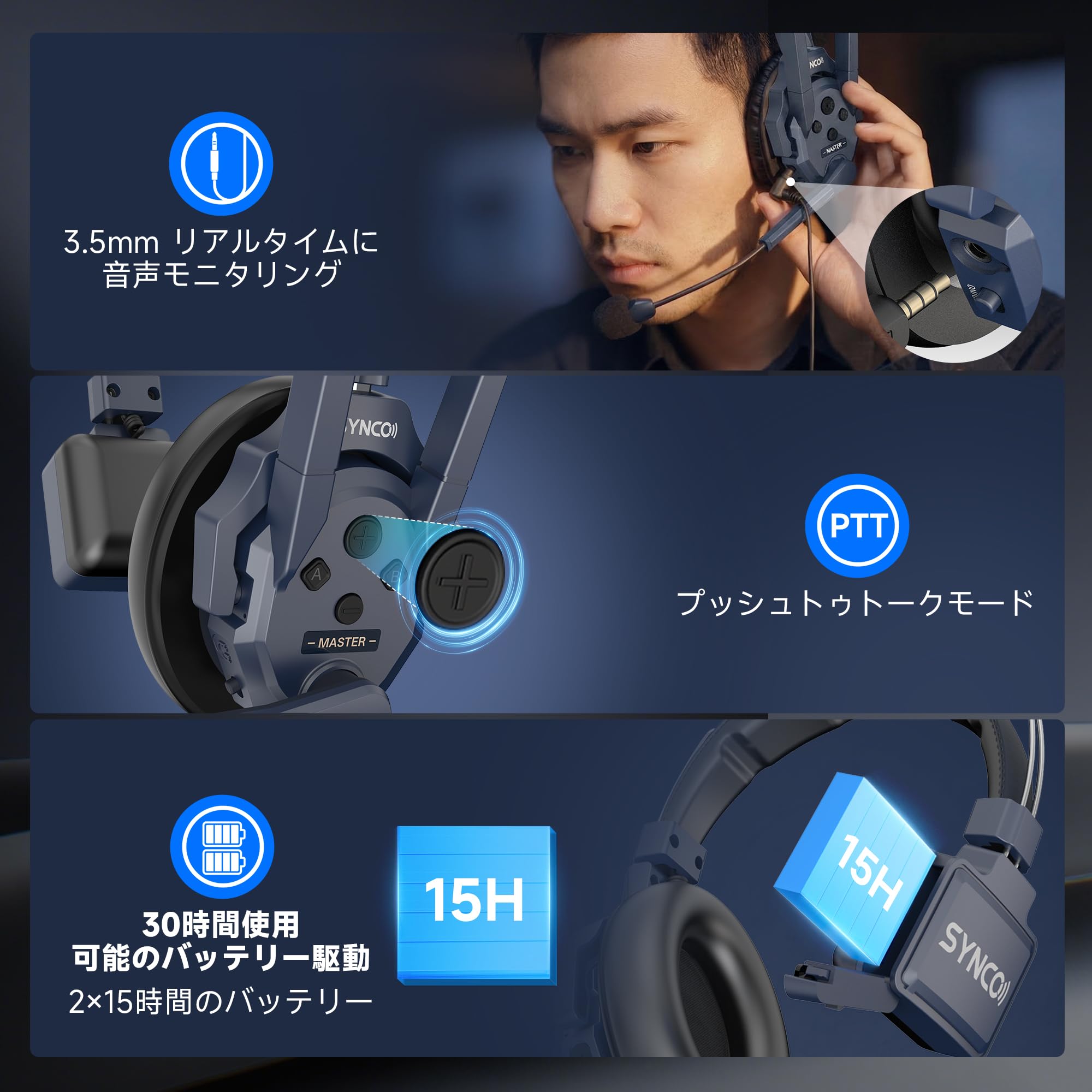 Amazon.co.jp: SYNCO XTALK MASTER 8人対応 ワイヤレスインカムヘッド