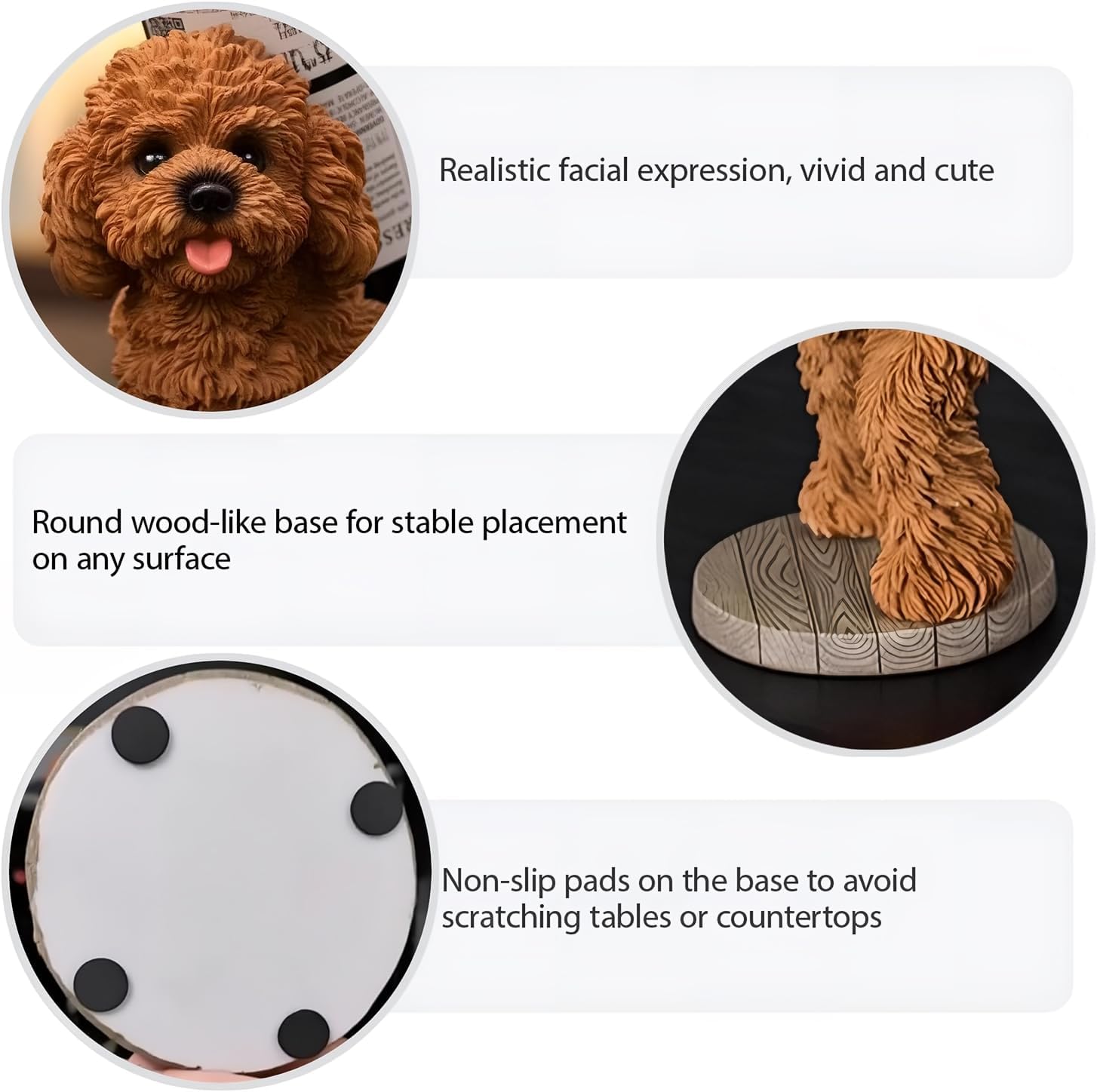 Poodle Wine Rack - Decorative Countertop Bottle Holder, Brown Resin Dog Figurine Shelf Decor for Home Bar, Gifts for Dog Lovers