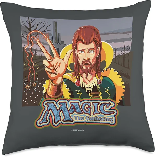 Magic: The Gathering Counterspell Retro Card Throw Pillow, 18x18, Multicolor