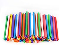 Vista 6 de Boba Straws - Batido de té de burbujas, 100 piezas de plástico Jumbo Slushie envueltos individualmente, popotes grandes y anchos