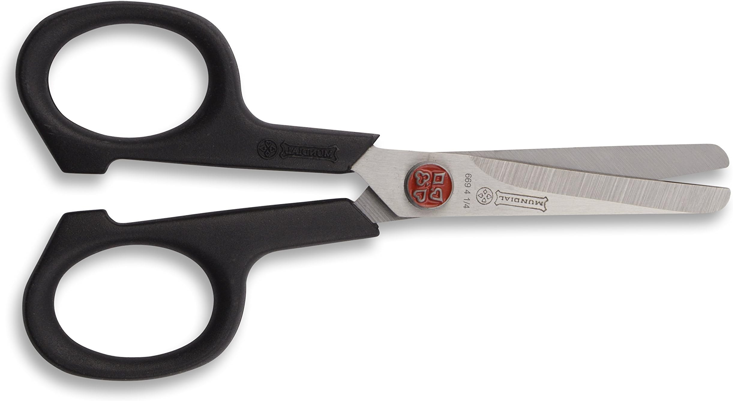 MundialBP669 Red Dot 4 1/4" School Pocket Scissors, True Left Hand