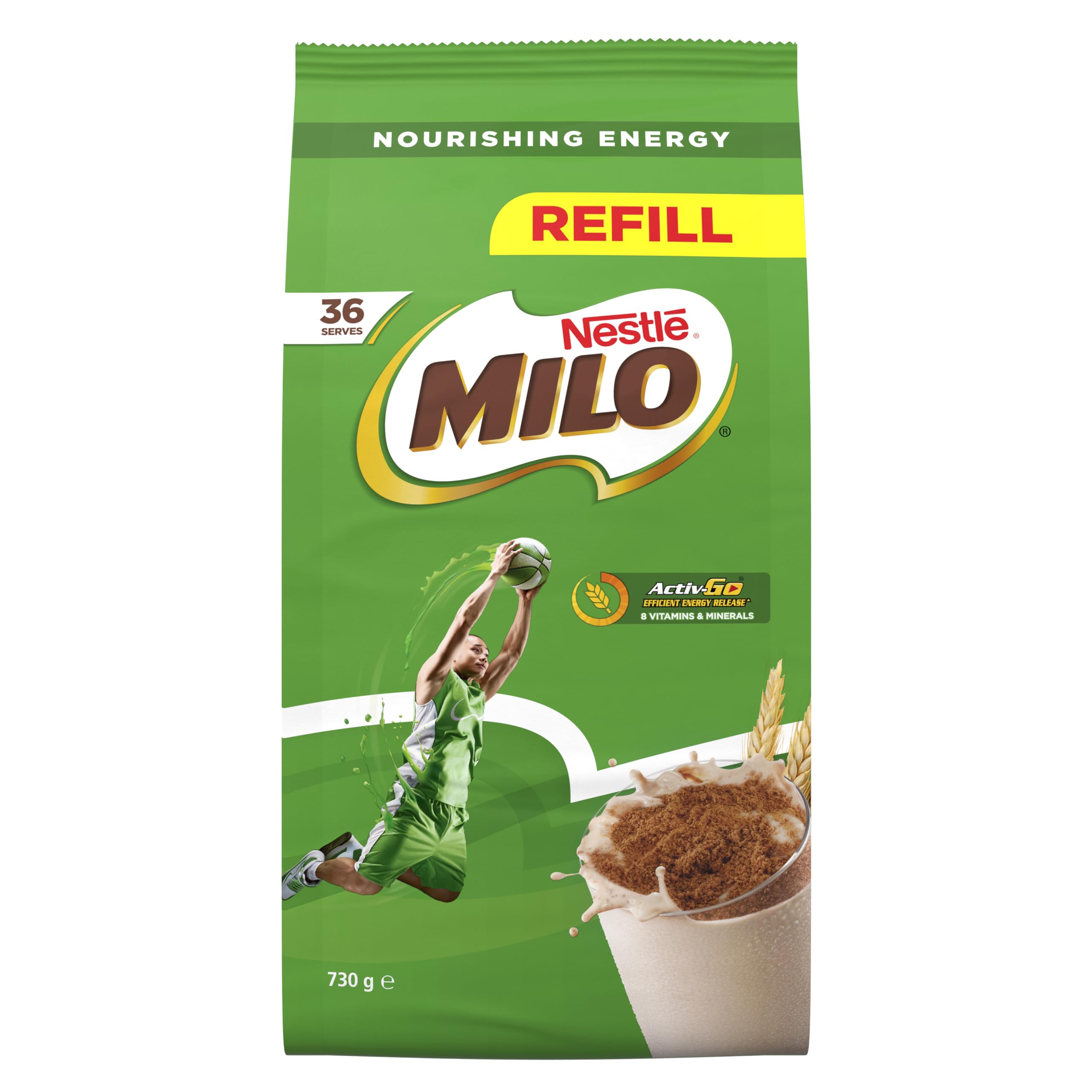 Milo Chocolate Malt Powder Softpack Refill Hot Or Cold Drink 730g