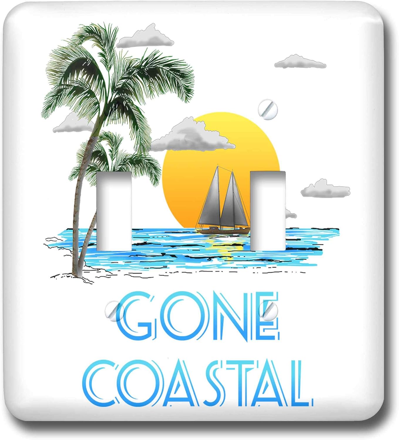 3dRose A beautiful beach sunset for anyone that has Gone Coastal on vacation double toggle switch