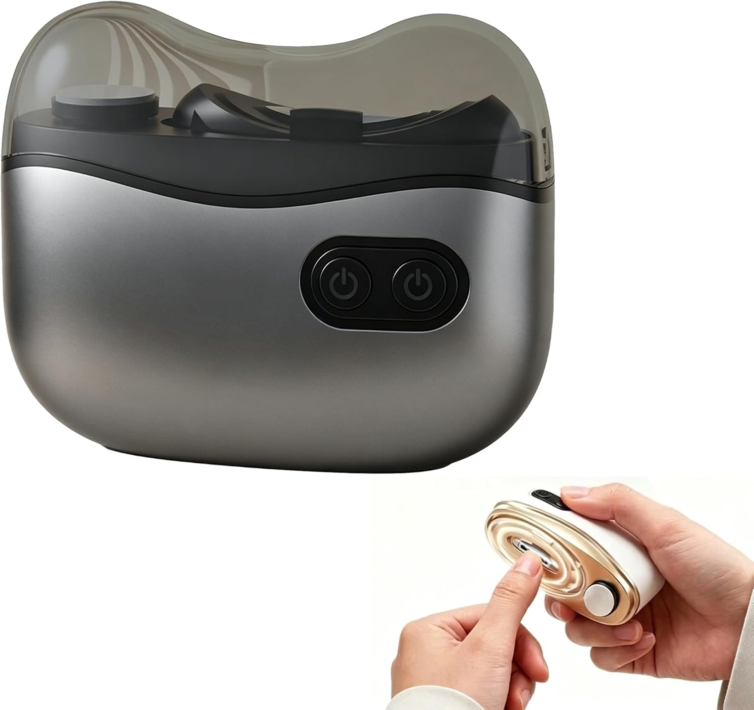 Electric Nail Clippers, Automatic Electric Nail Trimmer for Fingers and Toes with Adjustable Speeds, Electric Toe Nail Cutter for Adults, Seniors, Students,Grey
