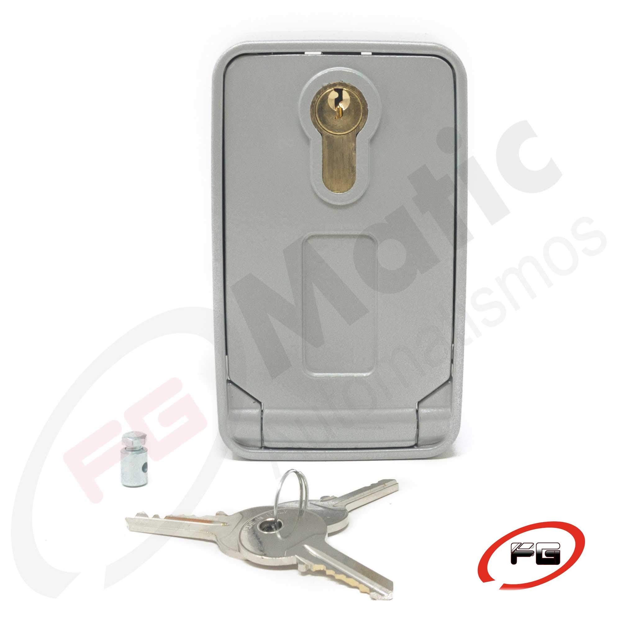 Selector/Cofre blindado modelo MAYA con bombillo de seguridad europeo para el desbloqueo de puertas enrollables.